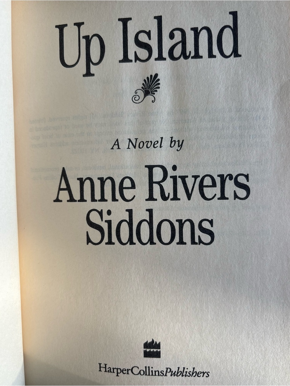 ✨ Up Island by Anne Rivers Siddons Hardcover Fiction Novel HarperCollins 1997 ✨